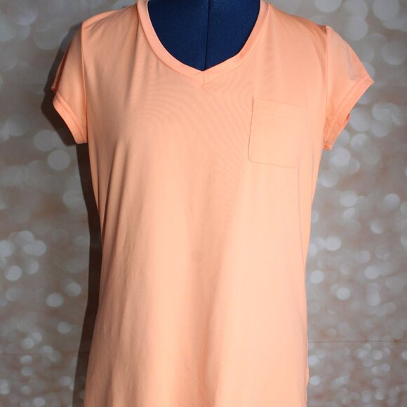 Women's Jofit Women's Orange Short Sleeve V-Neck Golf Top W/Pocket Size Small - Picture 1 of 9